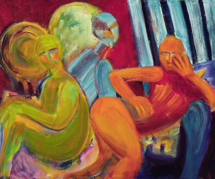 "Coquette Klatch" acrylic, 48" x 40" $1200 