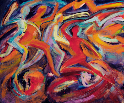 "Cosmic Frenzy" acrylic, 48" x 40" $1200