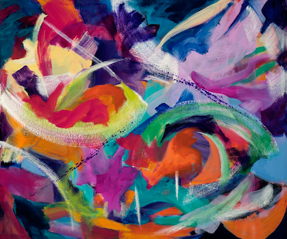 "Marine Bustle" acrylic, 48" x 40" $1000