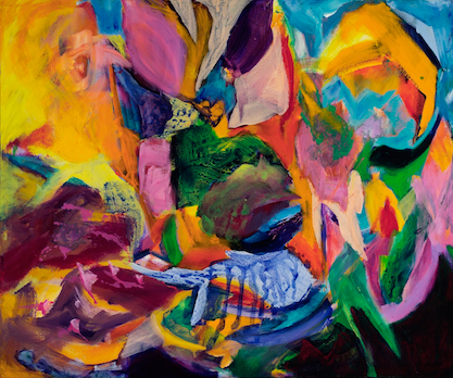 "Marine Bustle" acrylic, 48" x 40" $1000 