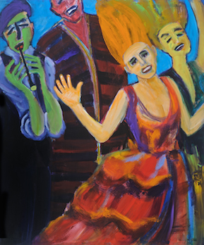 "Quartet" acrylic, 40" x 48" $1500 