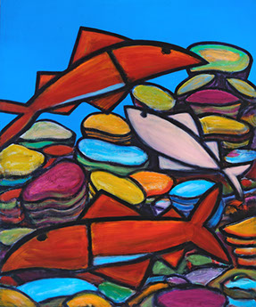 "Reef" acrylic, 48” x 40” $1500